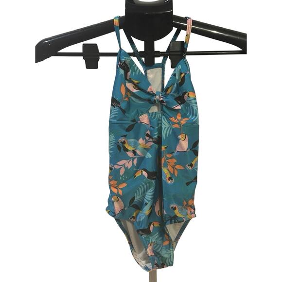Speedo Toucan Floral Swimsuit Girls size M - Picture 1 of 3